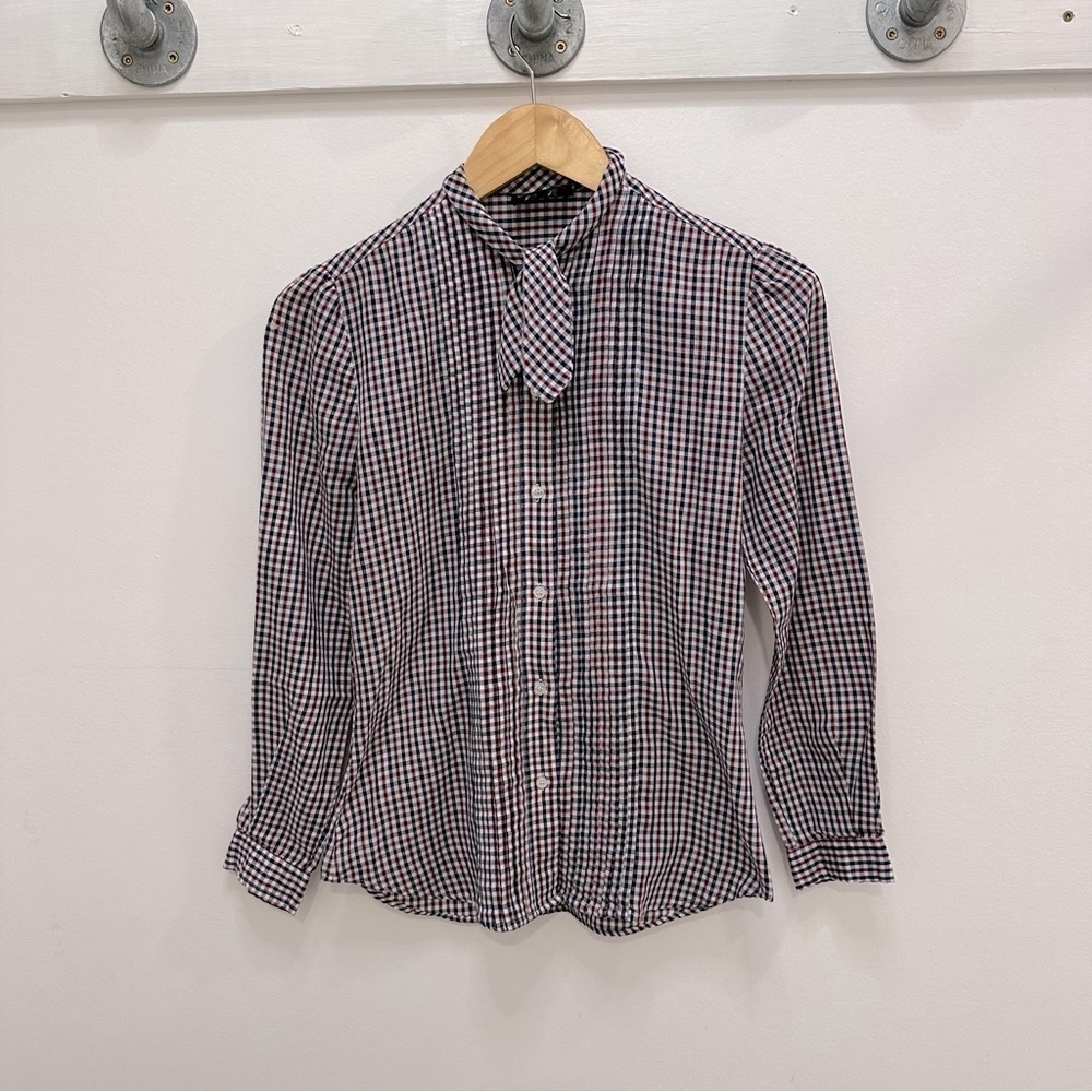 VINTAGE James Cox Plaid shirt with necktie